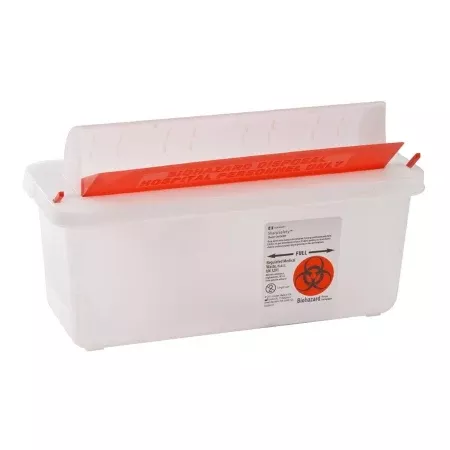 1.25 Gallon Clear SharpSafety Sharps Container, Mailbox Style Lid - 85121- 1 Each