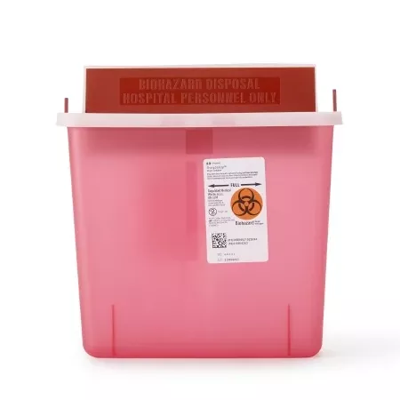 1.25 Gallon Transparent Red SharpSafety Sharps Container w/ Mailbox Style Lid - 85131- 1 Each