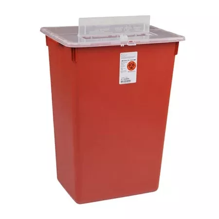 10 Gallon Red Sharps-A-Gator Sharps Container with Slide Lid 31143665- Case of 6