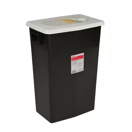 18 Gallon SharpSafety Black Vertical Entry Waste Container - 8618RC- 1 Each
