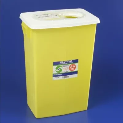 18 Gallon SharpSafety Yellow Chemotherapy Waste Container, Vertical Entry - 8939PG2- Case of 5