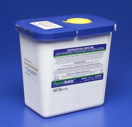 2 Gallon PharmaSafety White Waste Container with Gasketed Hinged Lid - 8820- 1 Each