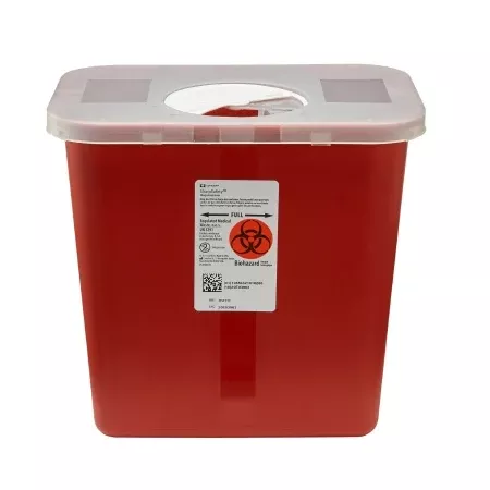 2 Gallon SharpSafety Red Sharps Container with Rotor Lid 8970- Case of 20