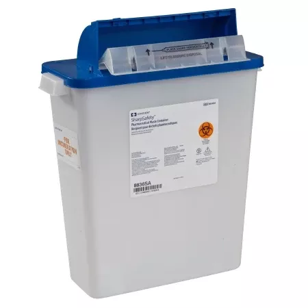 3 Gallon PharmaSafety White Waste Container, Counterbalance Lid - 8836SA- 1 Each