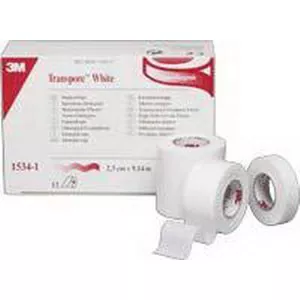 3M 1534-2 - Medical Tape 3M™ Transpore™ White Bi-directional Tear Plastic 2 Inch X 10 Yard White NonSterile