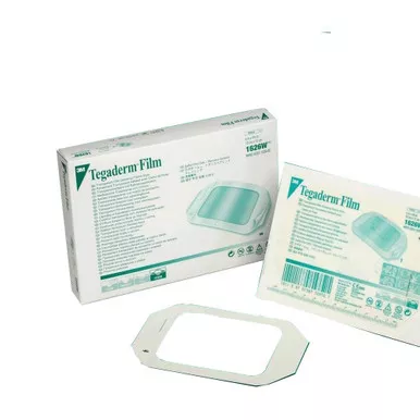3M 1626W - Transparent Film Dressing 3M™ Tegaderm™ Rectangle 4 X 4-3/4 Inch Frame Style Delivery With Label Sterile