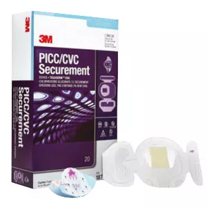 3M 1877-2100 - PICC/CVC Securement Device + Tegaderm™ with CHG IV Dressing 3M™ Tegaderm™ CHG (Chlorhexidine Gluconate) 3-1/2 X 4-1/2 Inch Sterile