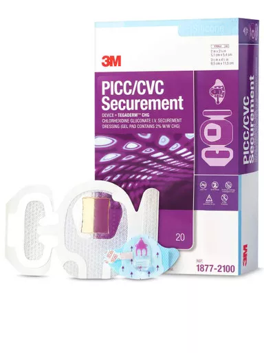 3M 1879-2100 - PICC/CVC Securement Device + Tegaderm CHG I.V. Securement Dressing, 4" x 6-1/8"