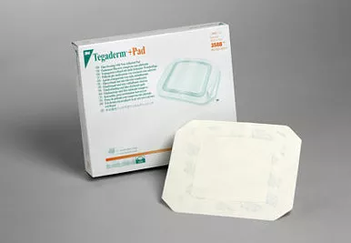 3M 3586 - Transparent Film Dressing with Pad 3M™ Tegaderm™ +Pad Rectangle 3-1/2 X 4 Inch Frame Style Delivery Without Label Sterile