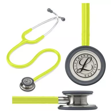 3M 5839 - Littmann Classic III Stethoscope, Lemon-Lime Tube, 27"