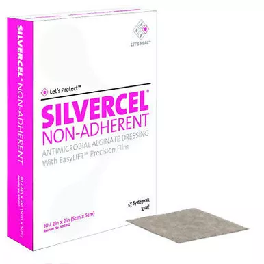 3M 800202 - Silver Alginate Dressing Silvercel™ Antimicrobial 2 X 2 Inch Square Sterile