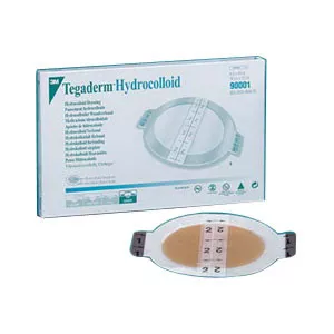 3M 90001 - Hydrocolloid Dressing 3M™ Tegaderm™ 4 X 4-3/4 Inch Oval Sterile