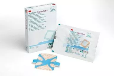 3M 90643 - Silicone Foam Dressing 3M™ Tegaderm™ 2 X 2 Inch Square Silicone Adhesive with Border Sterile