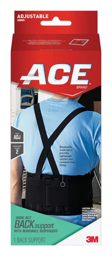 3M Healthcare 208605 - Occupational Back Support Ace™ One Size Fits Most Hook and Loop Closure Up to 48 Inch Waist Circumference 9 Inch Height Adult