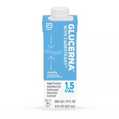 Abbott 64920 - Glucerna 1.5Cal Vanilla Institutional, 8 oz. Carton
