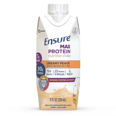 Abbott 68463 - Ensure Max Protein, Creamy Peach, Ready-to-Drink, 11 oz.
