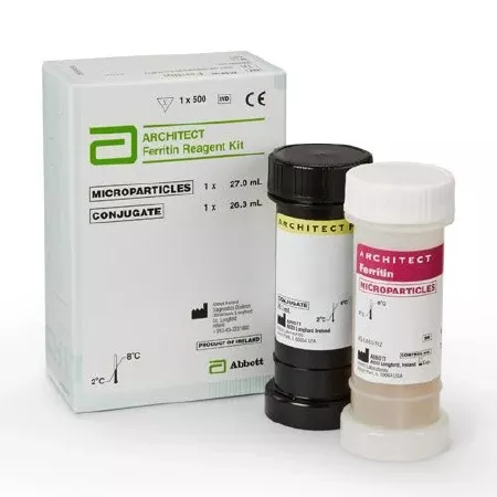 Abbott Immunoassay Reagent Architect™ Nutritional Assessment Ferritin For Architect c4100 / ci16200 / ci8200 / i1000SR / i2000 / i2000SR Analyzers 500 Tests R1: 27 mL, R2: 26.3 mL - Box of 500 - 07K5935-BX