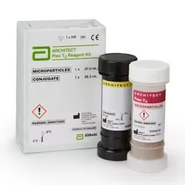Abbott Immunoassay Reagent Architect™ Thyroid / Metabolic Assay Free Triiodothyronine (T3) For Architect i Systems 500 Tests R1: 27 mL, R2: 26.3 mL - Each - 07K6335-EA