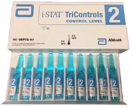 Abbott Point of Care Control i-STAT Tricontrols Sodium / Potassium Level 2 1.7 mL - Each - 05P7201-EA