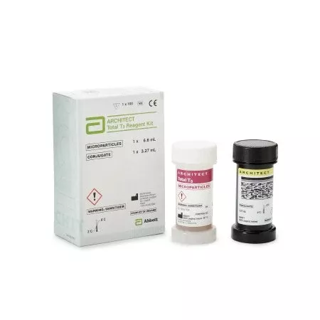 Abbott Reagent Kit Architect™ Thyroid / Metabolic Assay Total Triiodothyronine (T3) For Architect i2000 Analyzer 100 Tests R1: 6.6 mL, R2: 3.3 mL - Each - 07K6427-EA