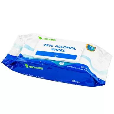 Abena 1000020707 - Hocleans Hand Sanitizing Alcohol Wipes, 50 PK