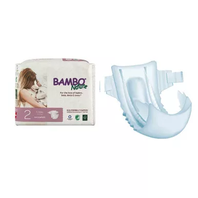 Abena 16048 - Bambo Nature Disposable Diapers, Size 2, 7-13 lbs.