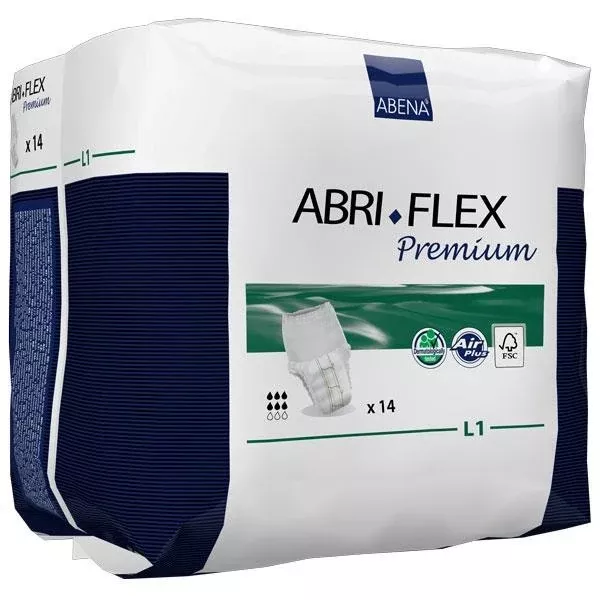Abri-flex L1 Premium Protective Underwear Large, 39" - 55"- Pack(age) of 14