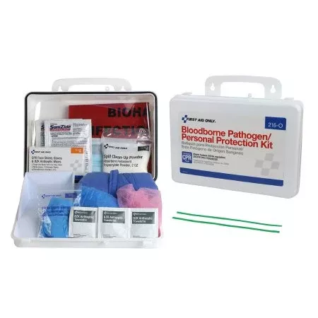 Acme United Bloodborne Pathogen Spill Clean Up / Personal Protection With CPR Pack Kit First Aid Only - Case of 10 - 216-O-CS