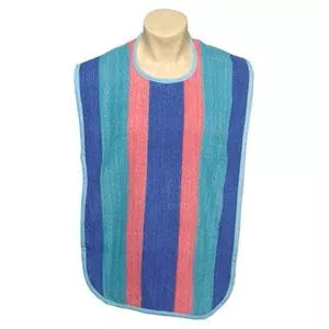 Adult Bib With Velcro Closure, Multi-striped, 18" X 34"- 1 Each
