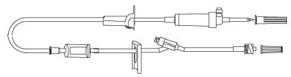 Advanced Medical Systems Primary IV Administration Set Vygon Gravity 1 Port 20 Drops / mL Drip Rate 0.2 Micron Filter 84 Inch Tubing Solution - Case of 50 - AMS-975-1-CS