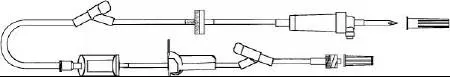 Advanced Medical Systems Primary IV Administration Set Vygon Gravity 2 Ports 20 Drops / mL Drip Rate With Filter 105 Inch Tubing - Case of 50 - AMS609-1-CS