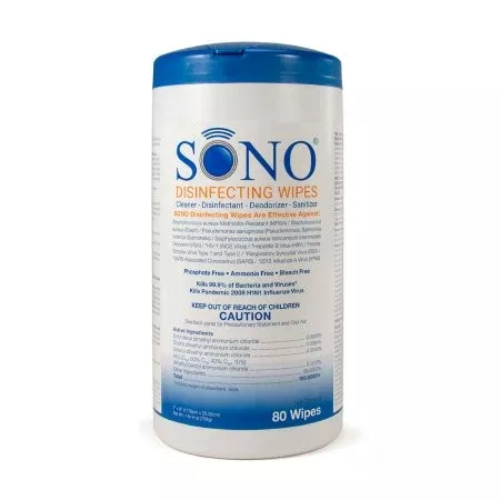 Advanced Ultrasound Solutions Sono Surface Disinfectant Cleaner Premoistened Manual Pull Wipe 50 Count Soft Pack Scented NonSterile - Pack of 1 - SONO4018-PK