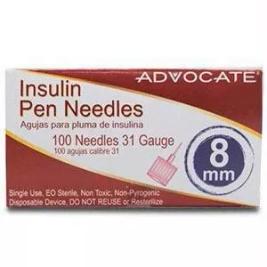 Advocate Short Pen Needle 31g X 5/16" (100 Count)- Box of 100
