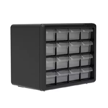 Akro-Mils Storage Cabinet Wall Mount Plastic 16 Drawers - Each - 10116-EA