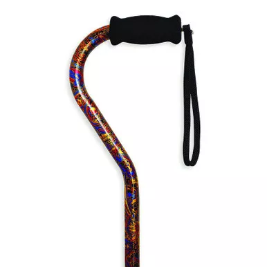 Alex 21005 - Offset Handle Cane, Paisley