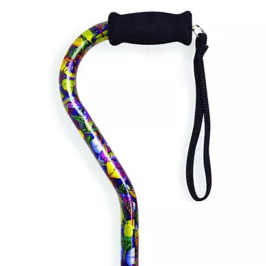 Alex 21007 - Offset Handle Cane, Butterfly