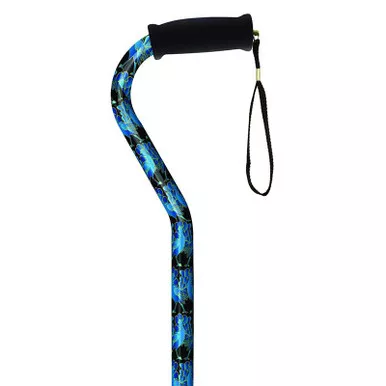 Alex 21163 - Offset Handle Cane, Blue Peacock