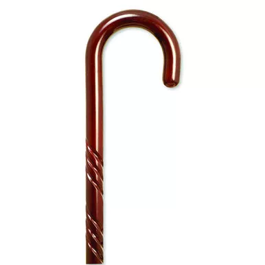 Alex 3023 - Spiral Tourist Handle Cane, Rose Stain, 36" - 37"