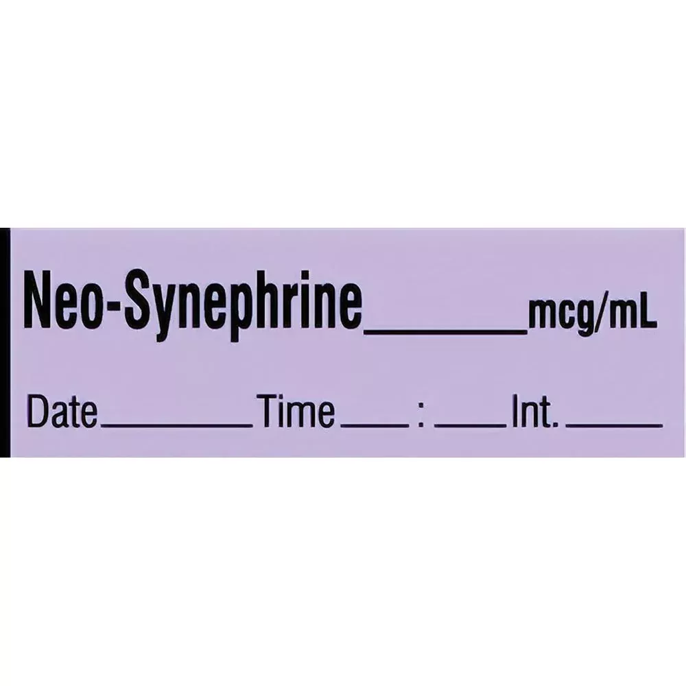 Alimed Neo-Synephrine Labels, Tape Roll or Pre-Cut Roll Neo-Synephrine Labels, Pre-Cut Roll, Standard - 924602/NA/PRE