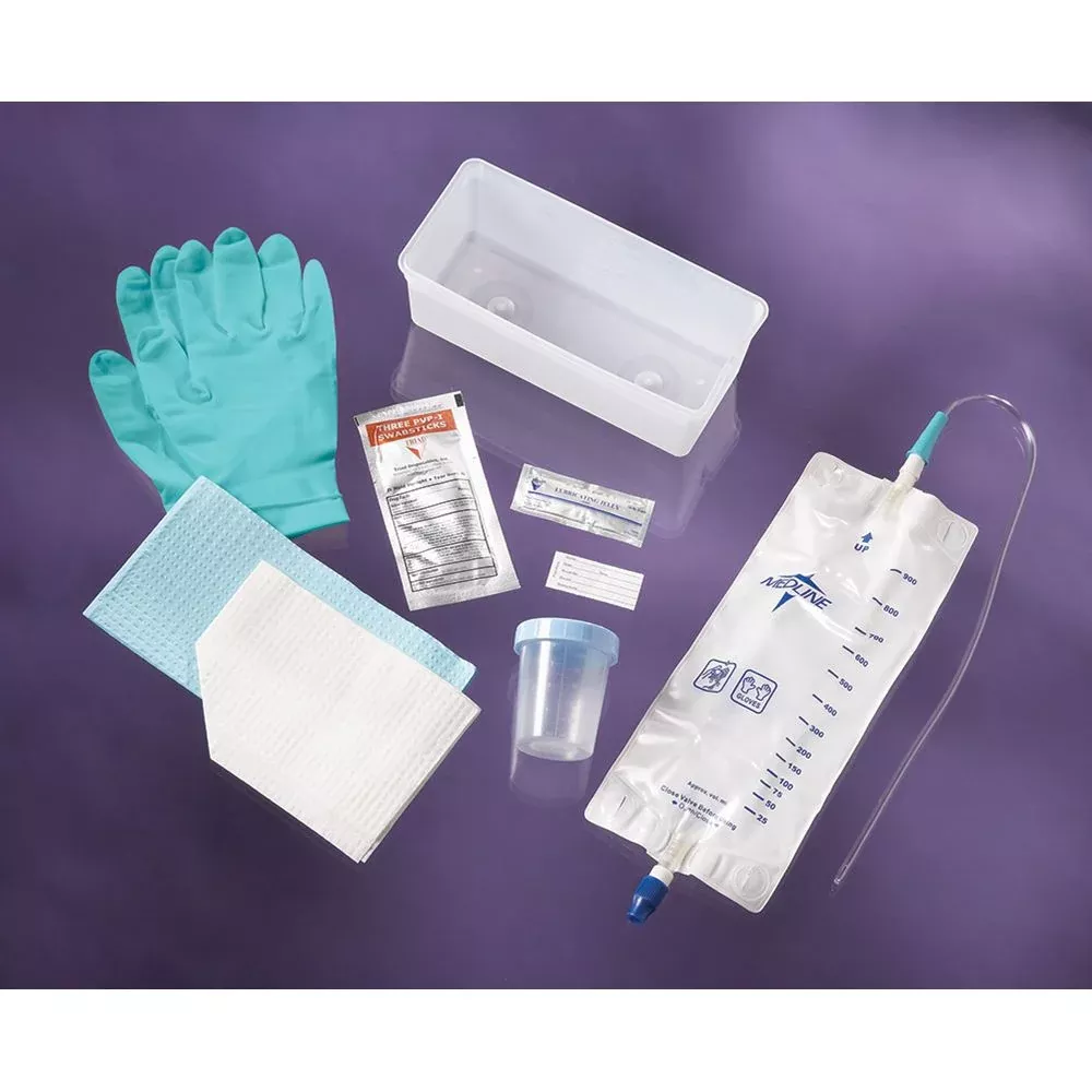 Alimed Pre-Connected Urethral Catheterization Trays Pre-Connected Urethral Cath Trays 14Fr Vinyl Catheter, Grad. Basin, Not made w/nat. rubber latex - 933510