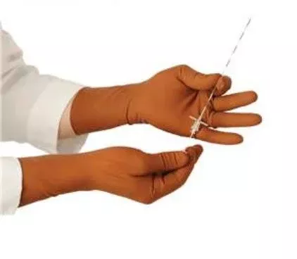 Alimed Radiation Reducing Glove XGuard RR1 Size 9 Sterile Pair Latex / Lead Extended Cuff Length Textured Fingertips Brown Not Chemo Approved - Box of 5 - 2970012752-BX