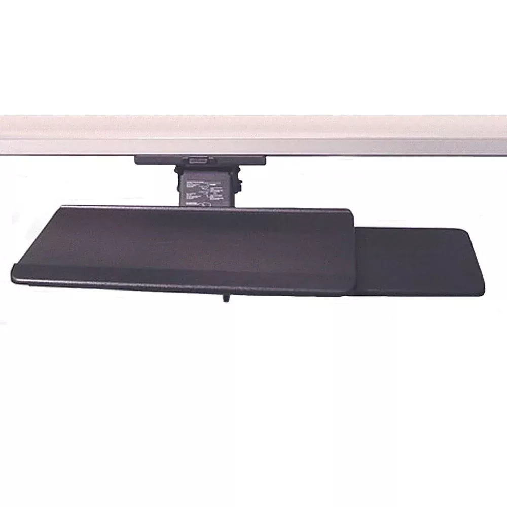 Alimed Retractable Keyboard Tray w/Mouse Pad or Mouse Tray Retractable Tray w/Sliding Mouse Pad & Blue Soft Wrist Rest - 70897