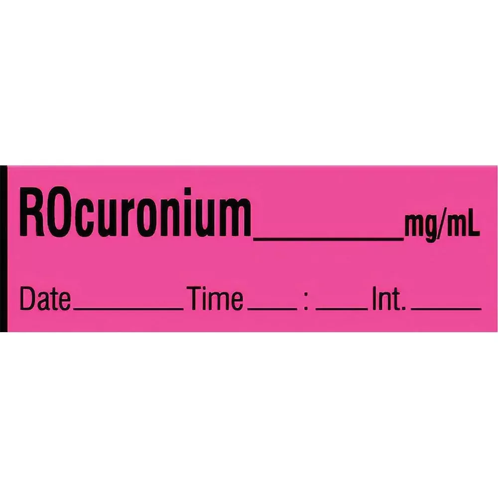 Alimed ROcuronium Labels, Tape Roll or Pre-Cut Roll ROcuronium Label, Tape Roll, Expanded - 924553/NA/DTI