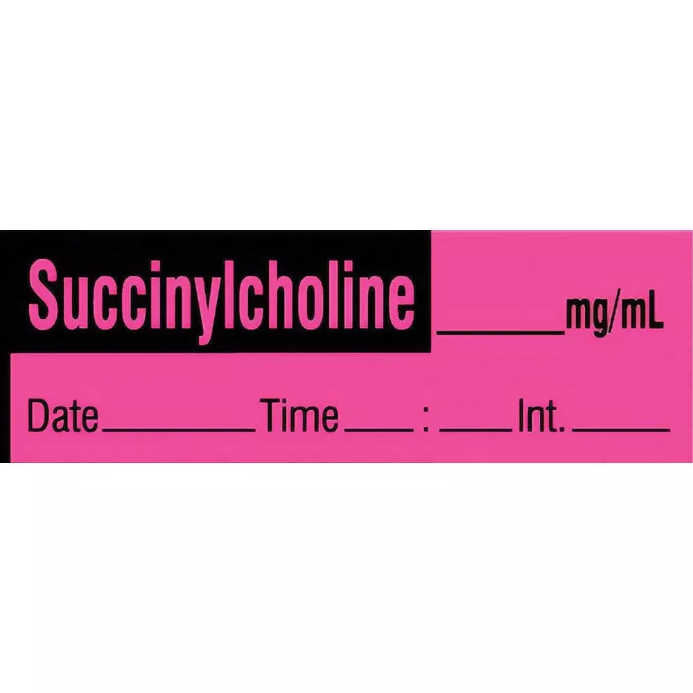 Alimed Succinylcholine Labels, Tape Roll or Pre-Cut Roll Succinylcholine Label, Pre-Cut Roll, Standard - 924554/NA/PRE