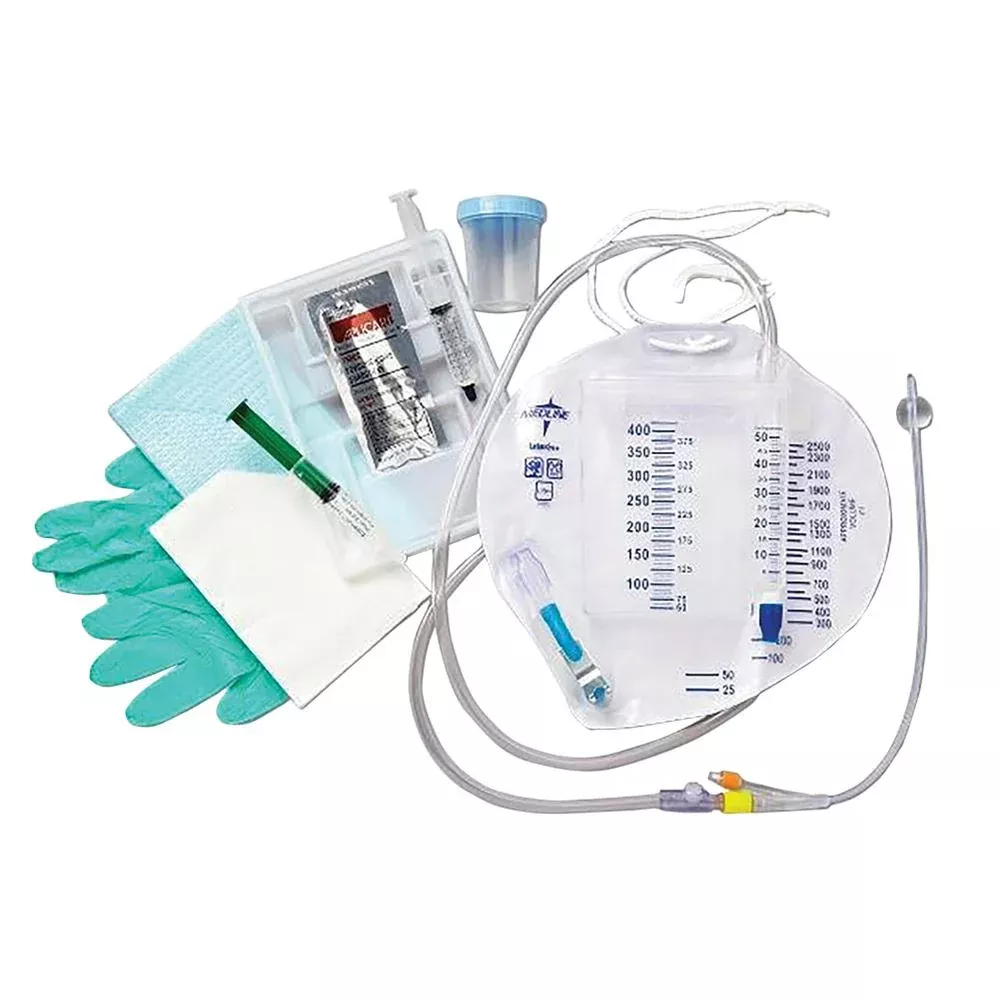 Alimed Urine Meter Trays Silvertouch 100% Silicone Foley Catheter Tray, 18Fr 5cc - 933367