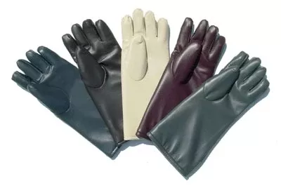AMD Technologies Utility Glove 5-Finger Gloves One Size Fits Most Vinyl / Foam Blue 15 Inch Hemmed Cuff NonSterile - Pair - 20801-DB-PR