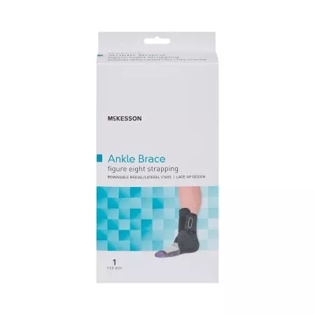 Ankle Brace McKesson Large Lace-Up / Figure-8 Strap / Hook and Loop Closure Foot- Default Title