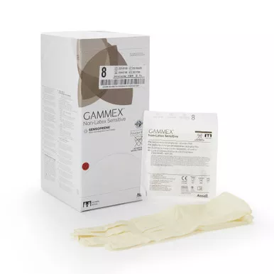Ansell 20277280 - Surgical Glove GAMMEX Non-Latex Sensitive Size 8 Sterile Polychloroprene Standard Cuff Length Micro-Textured Cream Chemo Tested