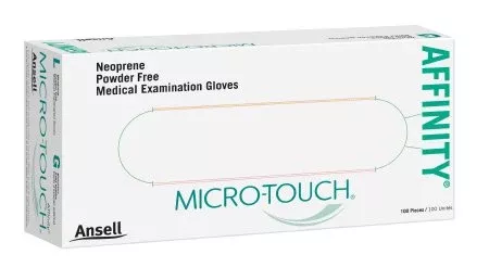 Ansell Exam Glove Micro-Touch Affinity Medium NonSterile Polychloroprene Standard Cuff Length Textured Fingertips Green Chemo Tested - Case of 10 - 3772-CS