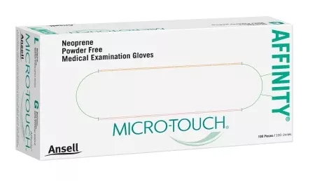 Ansell Exam Glove Micro-Touch Affinity Small NonSterile Polychloroprene Standard Cuff Length Textured Fingertips Green Chemo Tested - Box of 1 - 3771-BX